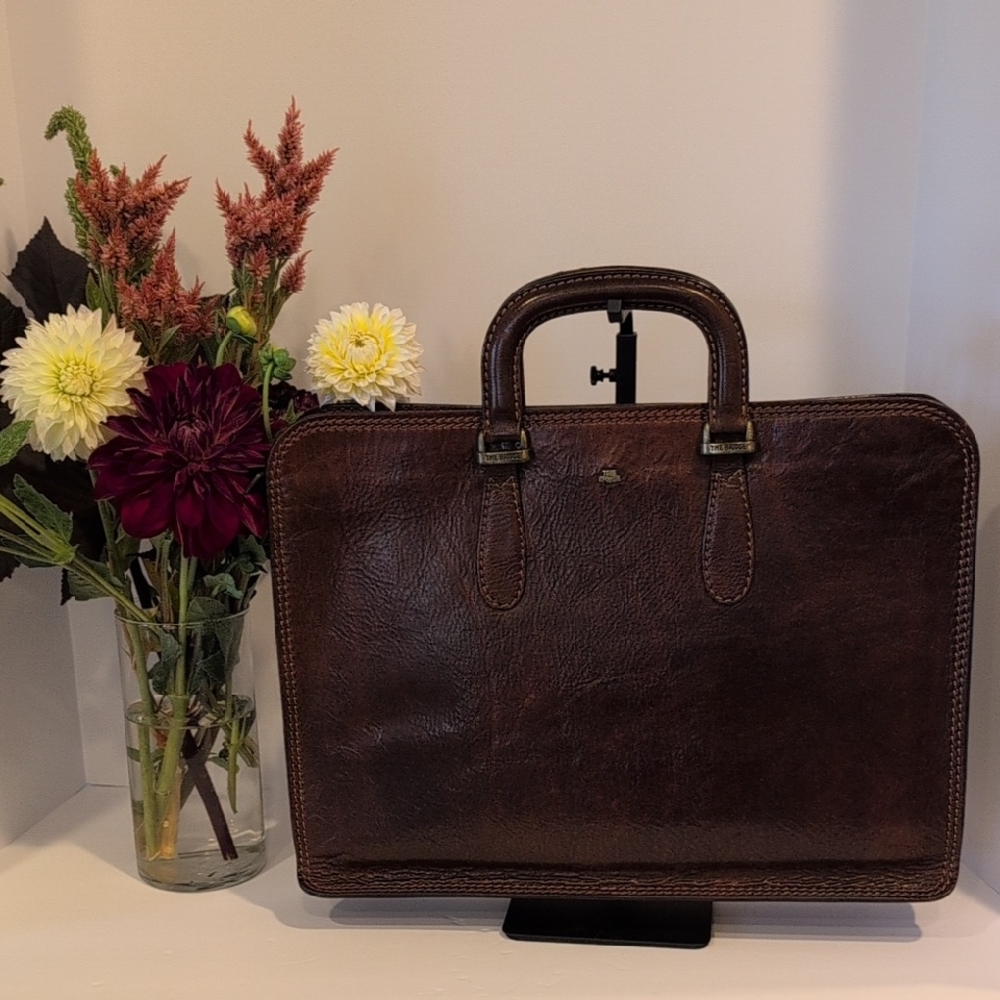 The Bridge - Brown Leather Briefcase Good Used Condition